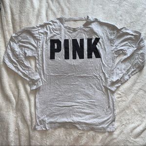 VS PINK Grey Open Back Top